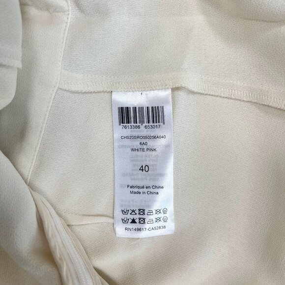 $655 NWT SEE BY CHLOÉ Embroidery Mini Dress Cream Size 40 Pleated Sleeves - Picture 11 of 13